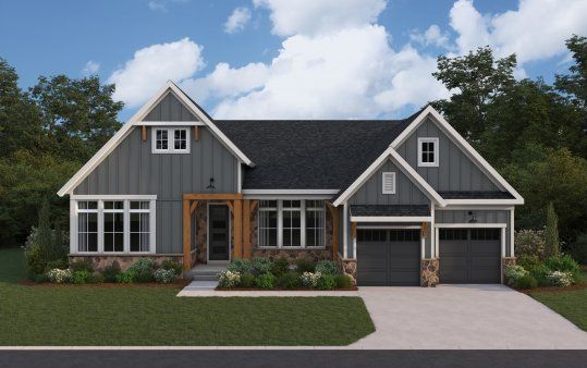 Representative exterior photo of a completed home built from the Winslow by Fischer Homes in Watson at Flowers Plantation, Clayton, NC (Image 1). Representative exterior photo of a completed home built from the Winslow by Fischer Homes in Watson at Flowers Plantation, Clayton, NC (Image 1).