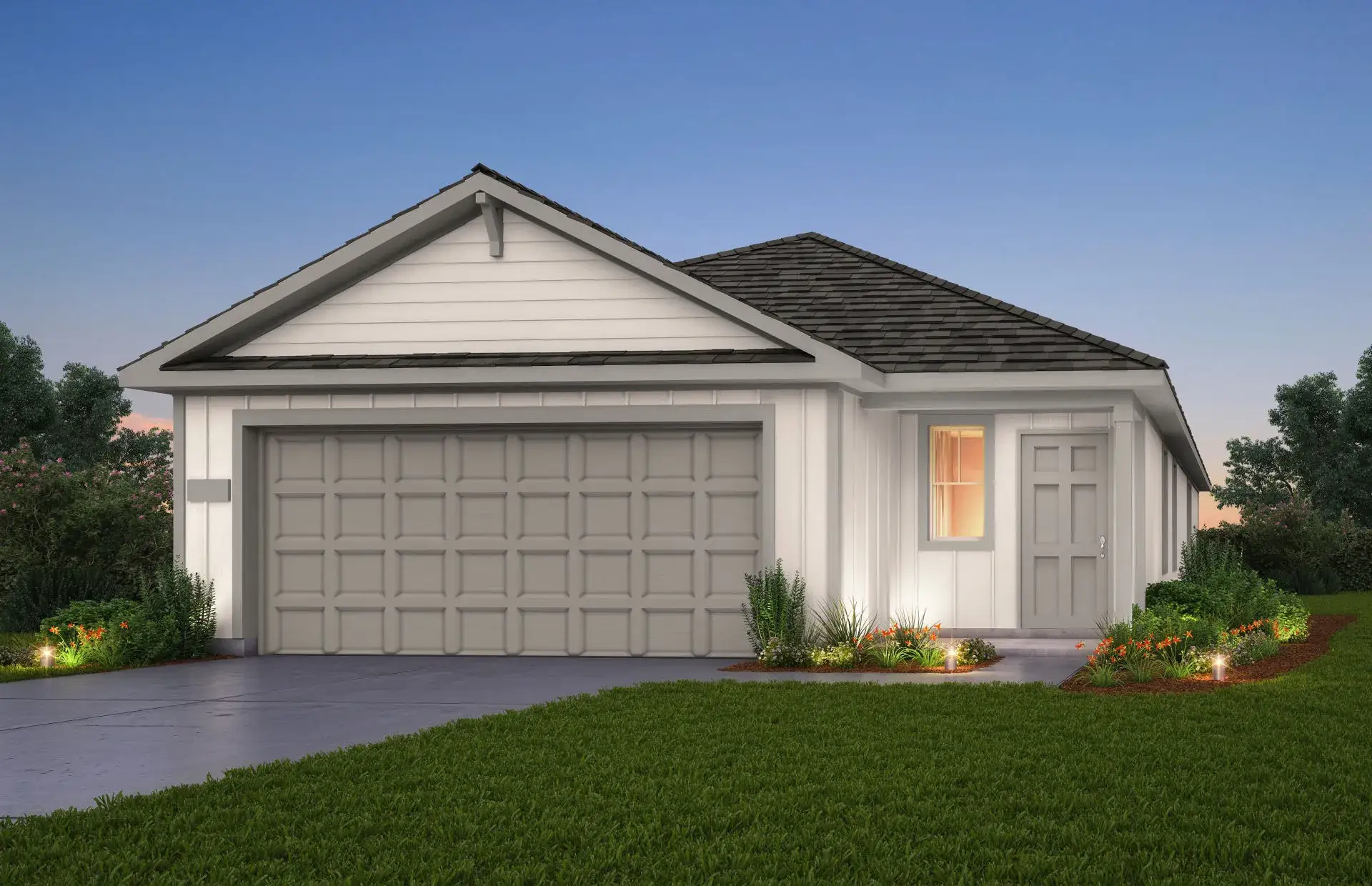 Front exterior of a new home in Montgomery Bend, Montgomery, TX, highlighting curb appeal (Image 1). Front exterior of a new home in Montgomery Bend, Montgomery, TX, highlighting curb appeal (Image 1).