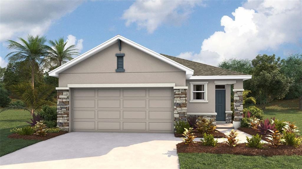 Front exterior of a new home in Sandal Key, Weeki Wachee, FL, highlighting curb appeal (Image 1). Front exterior of a new home in Sandal Key, Weeki Wachee, FL, highlighting curb appeal (Image 1).