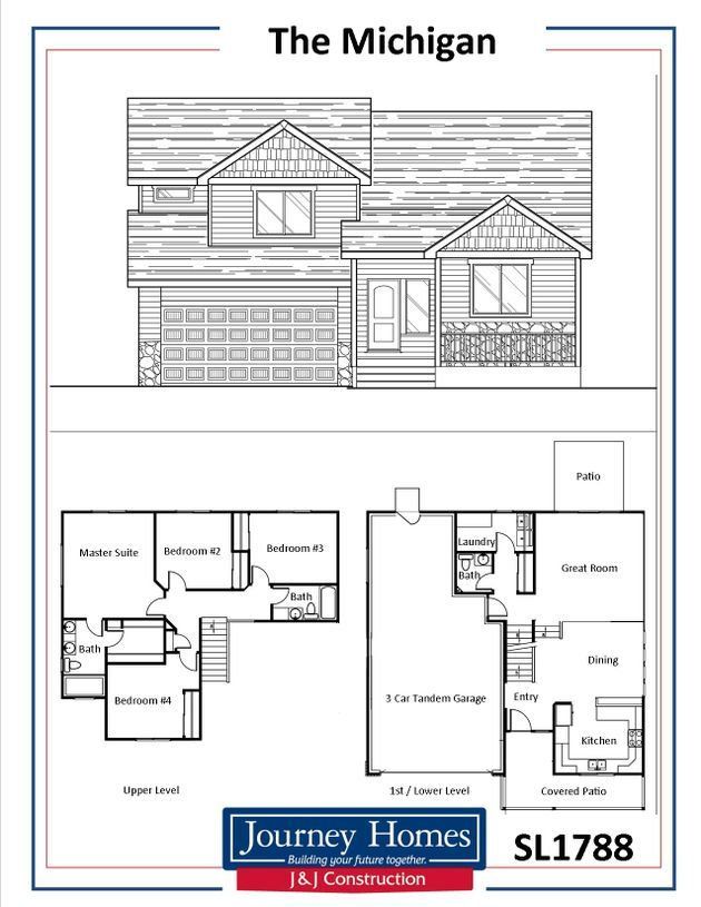 2D floor plan layout for the Michigan by J&J Construction in Union Colony West, Greeley, CO (Image 1). 2D floor plan layout for the Michigan by J&J Construction in Union Colony West, Greeley, CO (Image 1).