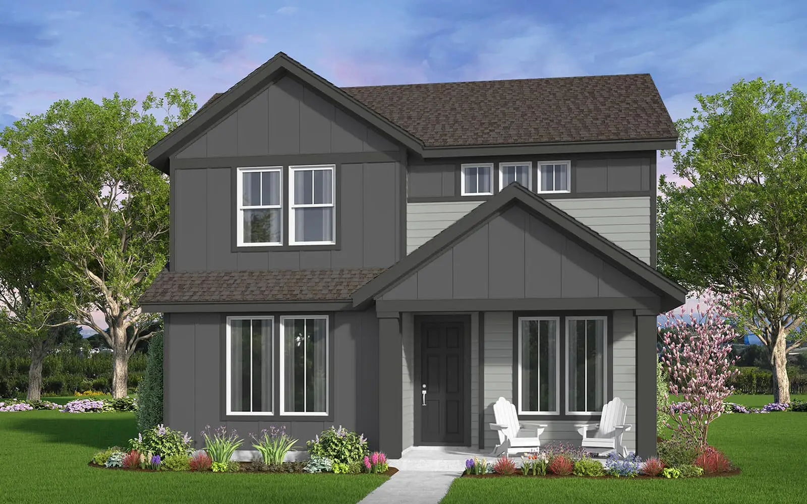 Front exterior of a new home in Elyson, Katy, TX, highlighting curb appeal (Image 1). Front exterior of a new home in Elyson, Katy, TX, highlighting curb appeal (Image 1).