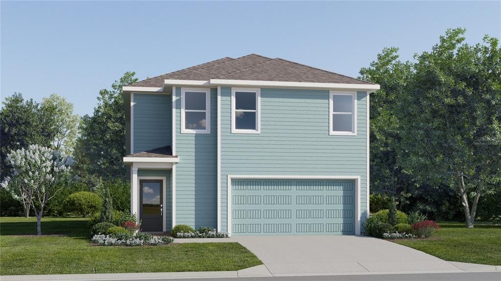 Front exterior of a new home in , Minneola, FL, highlighting curb appeal (Image 1). Front exterior of a new home in , Minneola, FL, highlighting curb appeal (Image 1).