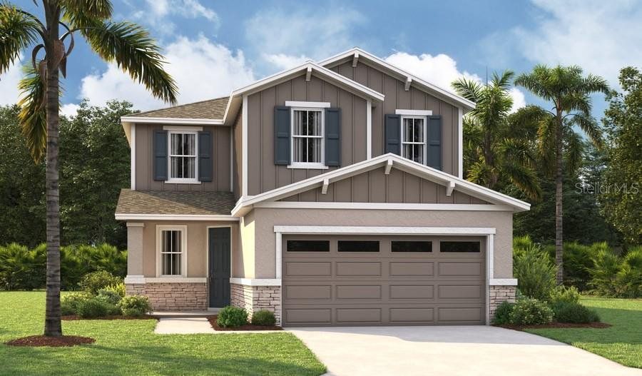 Front exterior of a new home in Seasons at Magnolia Pointe, Umatilla, FL, highlighting curb appeal (Image 1). Front exterior of a new home in Seasons at Magnolia Pointe, Umatilla, FL, highlighting curb appeal (Image 1).