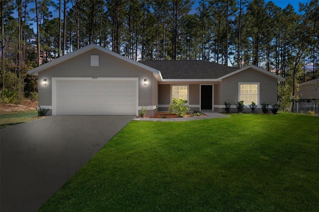 Front exterior of a new home in , Citrus Springs, FL, highlighting curb appeal (Image 1). Front exterior of a new home in , Citrus Springs, FL, highlighting curb appeal (Image 1).