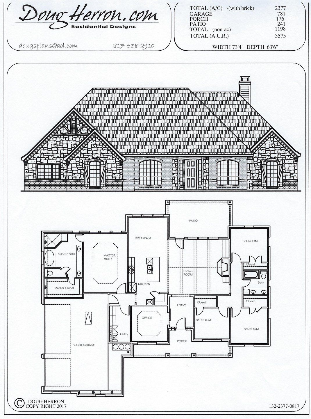 2D floor plan layout for the 132-2377-0817 by Abba River Homes in Stanford Estates, Springtown, TX (Image 1). 2D floor plan layout for the 132-2377-0817 by Abba River Homes in Stanford Estates, Springtown, TX (Image 1).