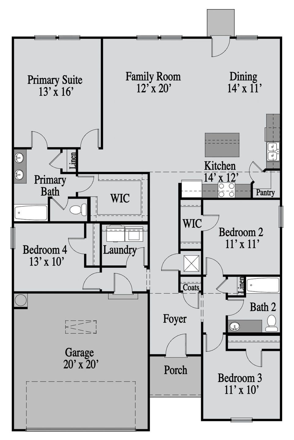 2D floor plan layout of this home in Three Rivers, Rome, GA (Image 1). 2D floor plan layout of this home in Three Rivers, Rome, GA (Image 1).