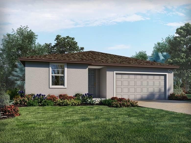 Front exterior of a new home in Villamar - Signature Series, Winter Haven, FL, highlighting curb appeal (Image 1). Front exterior of a new home in Villamar - Signature Series, Winter Haven, FL, highlighting curb appeal (Image 1).