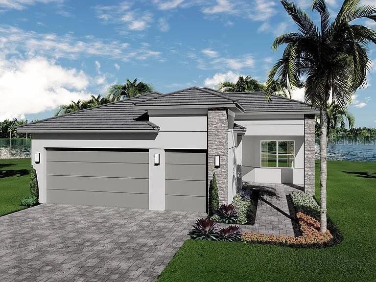 Front exterior of a new home in Valencia Ridge, Wesley Chapel, FL, highlighting curb appeal (Image 1). Front exterior of a new home in Valencia Ridge, Wesley Chapel, FL, highlighting curb appeal (Image 1).