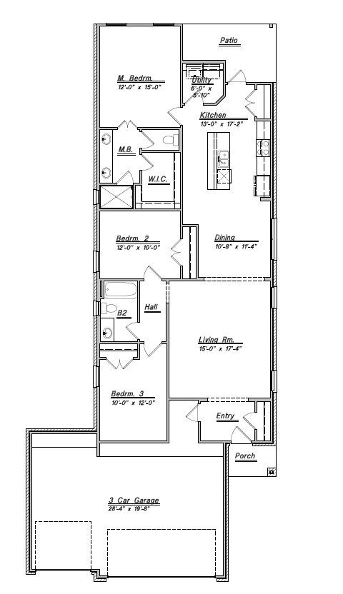 2D floor plan layout for the 1490 by Colina Homes in River Ranch, Dayton, TX (Image 1). 2D floor plan layout for the 1490 by Colina Homes in River Ranch, Dayton, TX (Image 1).