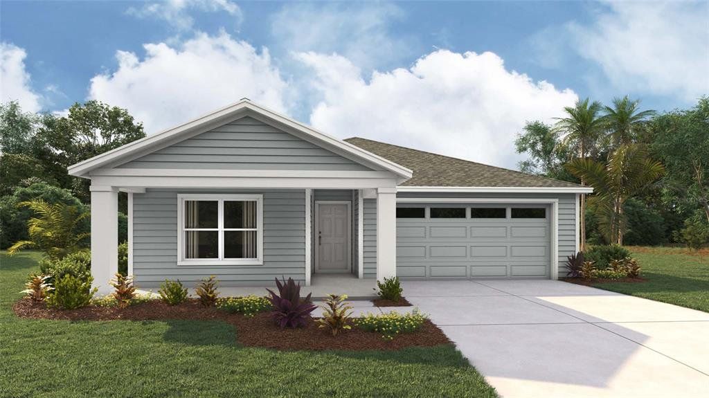 Front exterior of a new home in Fletcher Trace, Alachua, FL, highlighting curb appeal (Image 1). Front exterior of a new home in Fletcher Trace, Alachua, FL, highlighting curb appeal (Image 1).