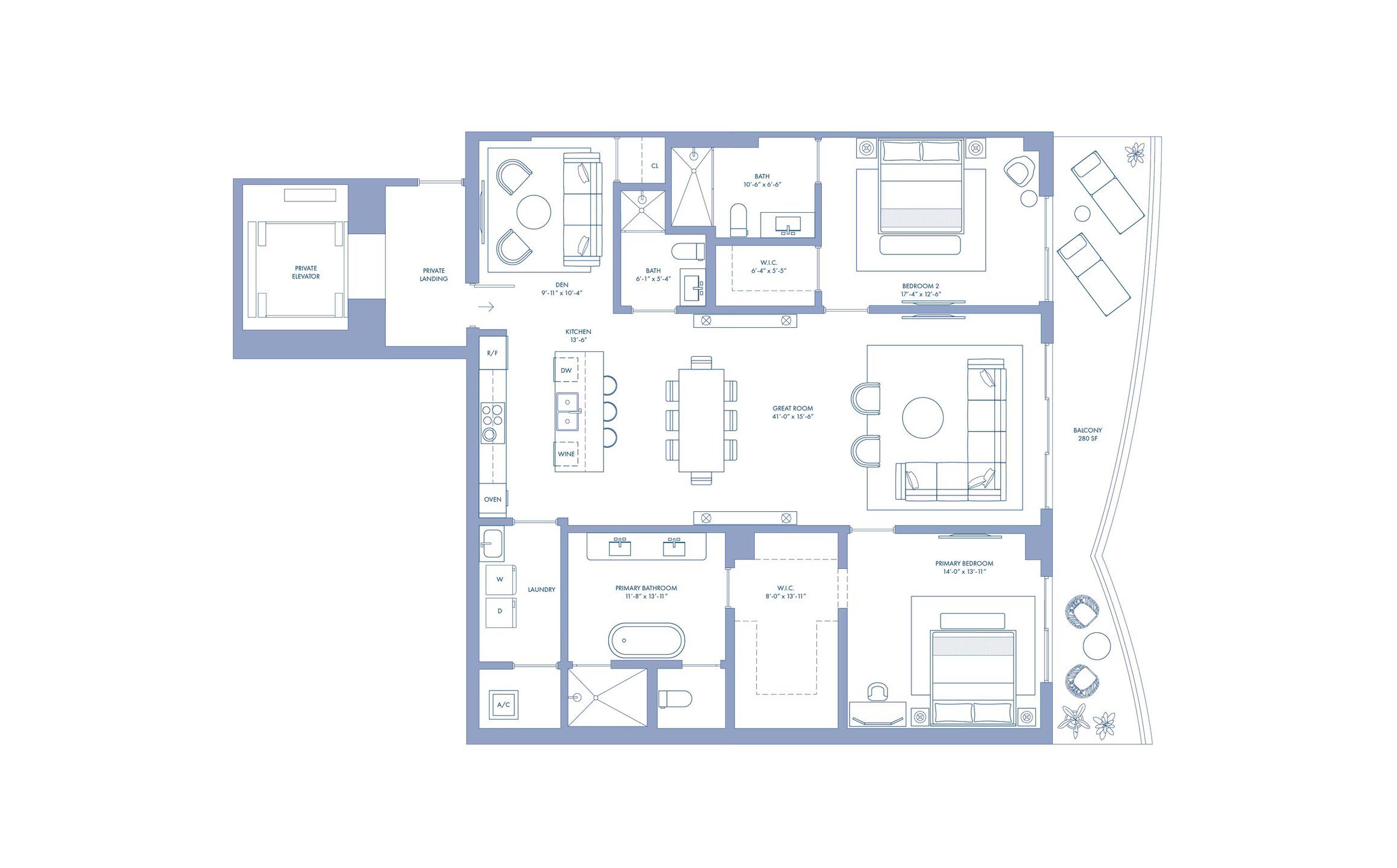 2D floor plan layout for the 02 Lvl 62-78 by Mast Capital in Cipriani Residences Miami, Miami, FL (Image 1).