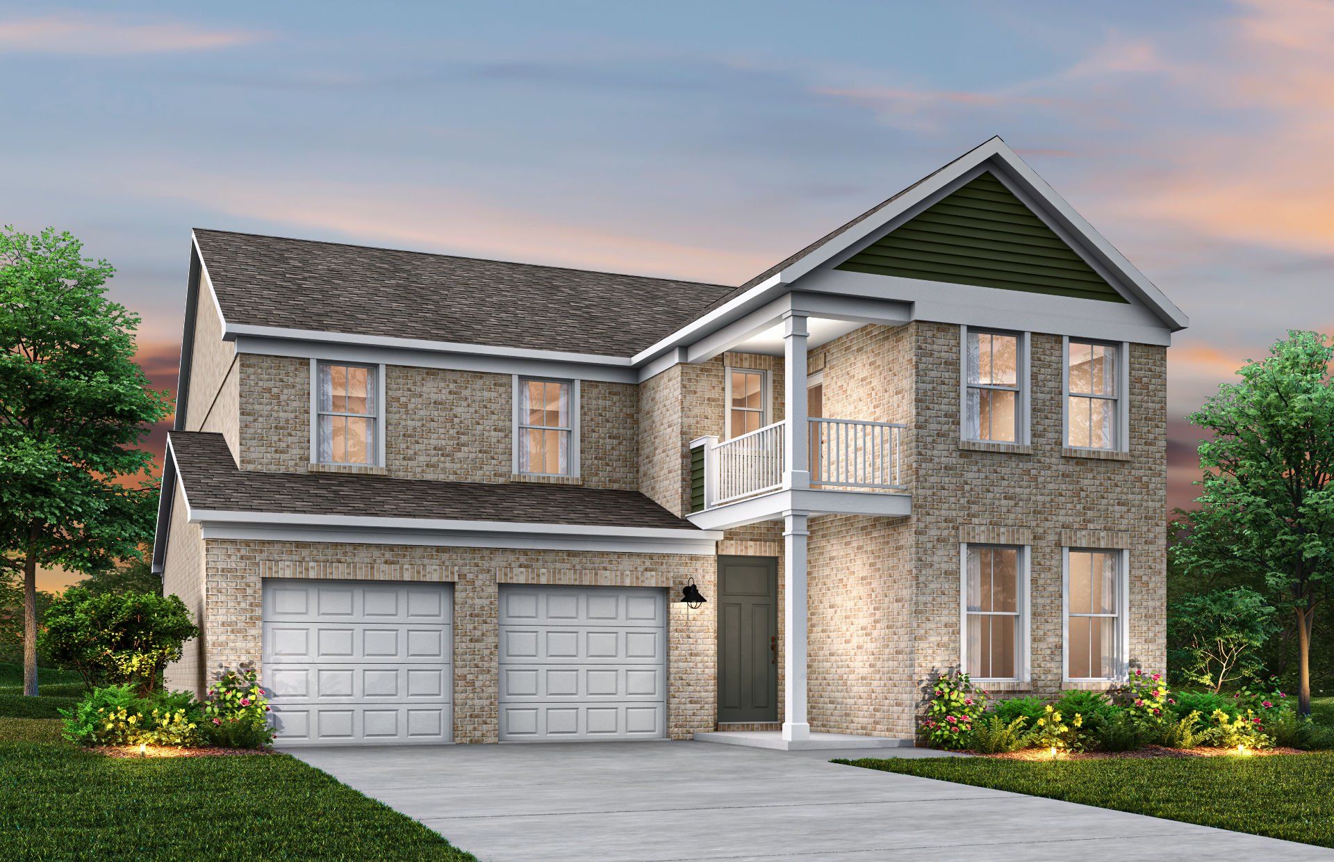 Front exterior of a new home in Devonshire, Mount Juliet, TN, highlighting curb appeal (Image 1). Front exterior of a new home in Devonshire, Mount Juliet, TN, highlighting curb appeal (Image 1).