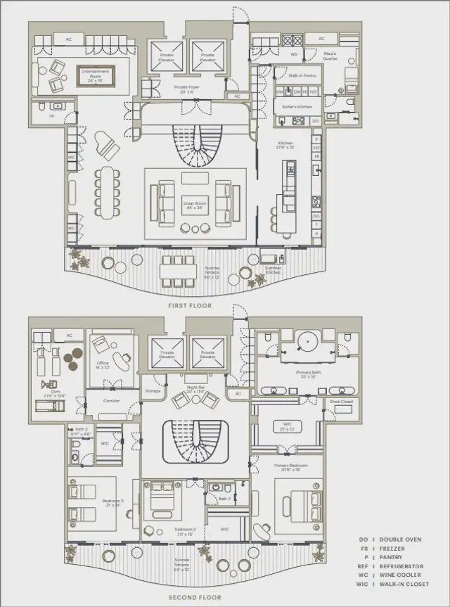 2D floor plan layout for the H Residence by Ytech in Residences at 1428 Brickell, Miami, FL (Image 1).