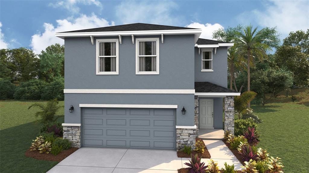 Front exterior of a new home in Star Farms at Lakewood Ranch, Lakewood Ranch, FL, highlighting curb appeal (Image 1). Front exterior of a new home in Star Farms at Lakewood Ranch, Lakewood Ranch, FL, highlighting curb appeal (Image 1).