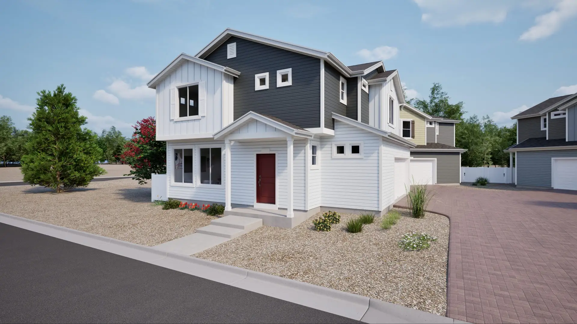 Representative exterior photo of a completed home built from the Shire by Oakwood Homes Co in Reunion, Commerce City, CO (Image 1). Representative exterior photo of a completed home built from the Shire by Oakwood Homes Co in Reunion, Commerce City, CO (Image 1).