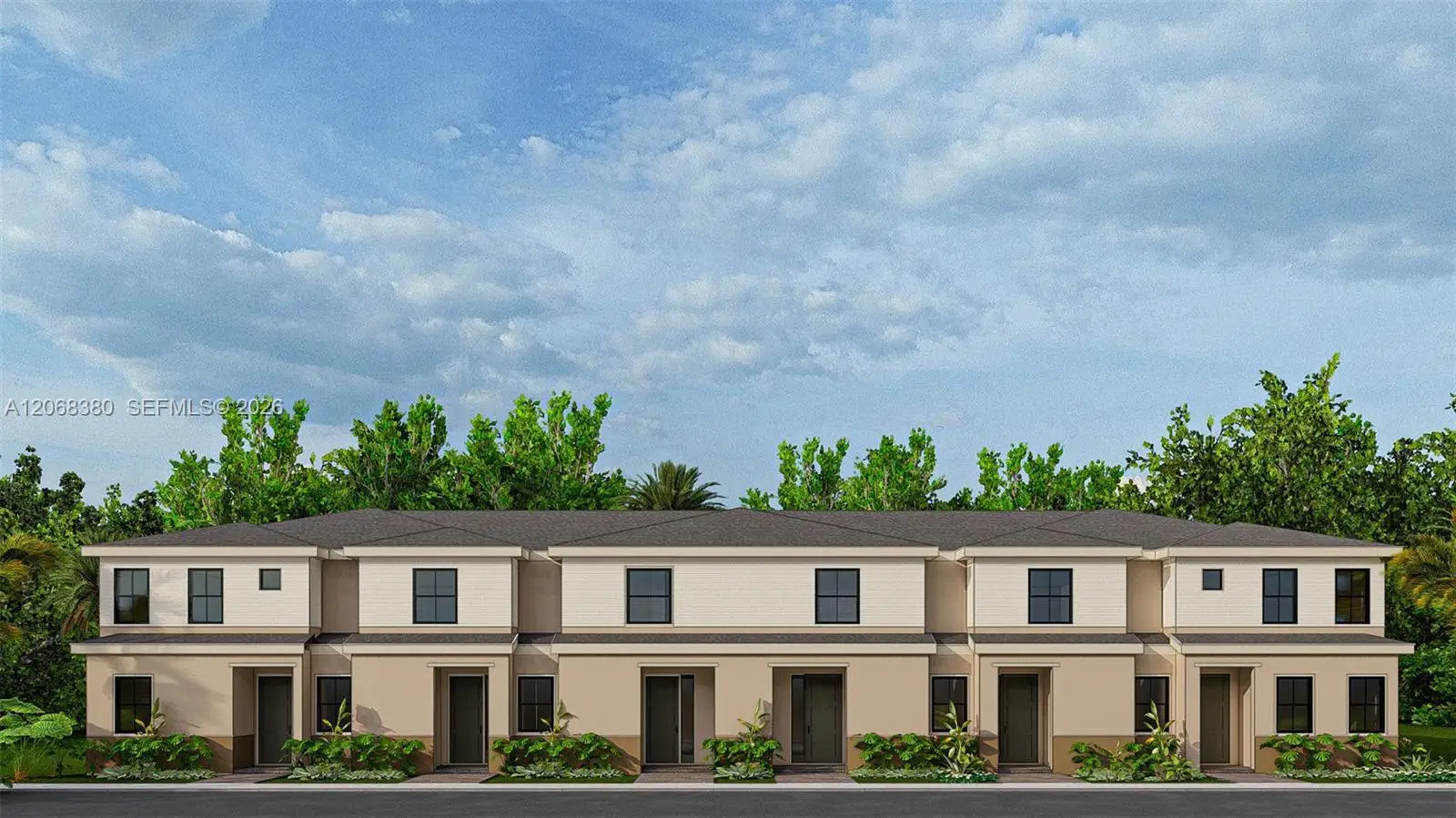 Front exterior of a new home in Palm Cay, Florida City, FL, highlighting curb appeal (Image 1). Front exterior of a new home in Palm Cay, Florida City, FL, highlighting curb appeal (Image 1).