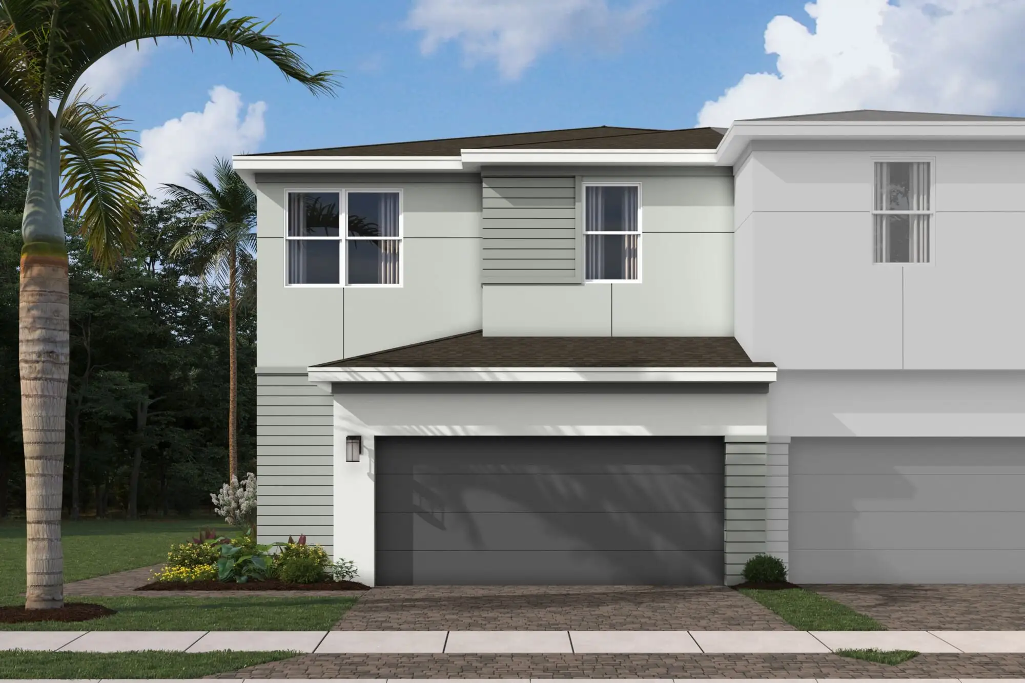 Front exterior of a new home in Forest – Townhomes, Lake Worth, FL, highlighting curb appeal (Image 1).