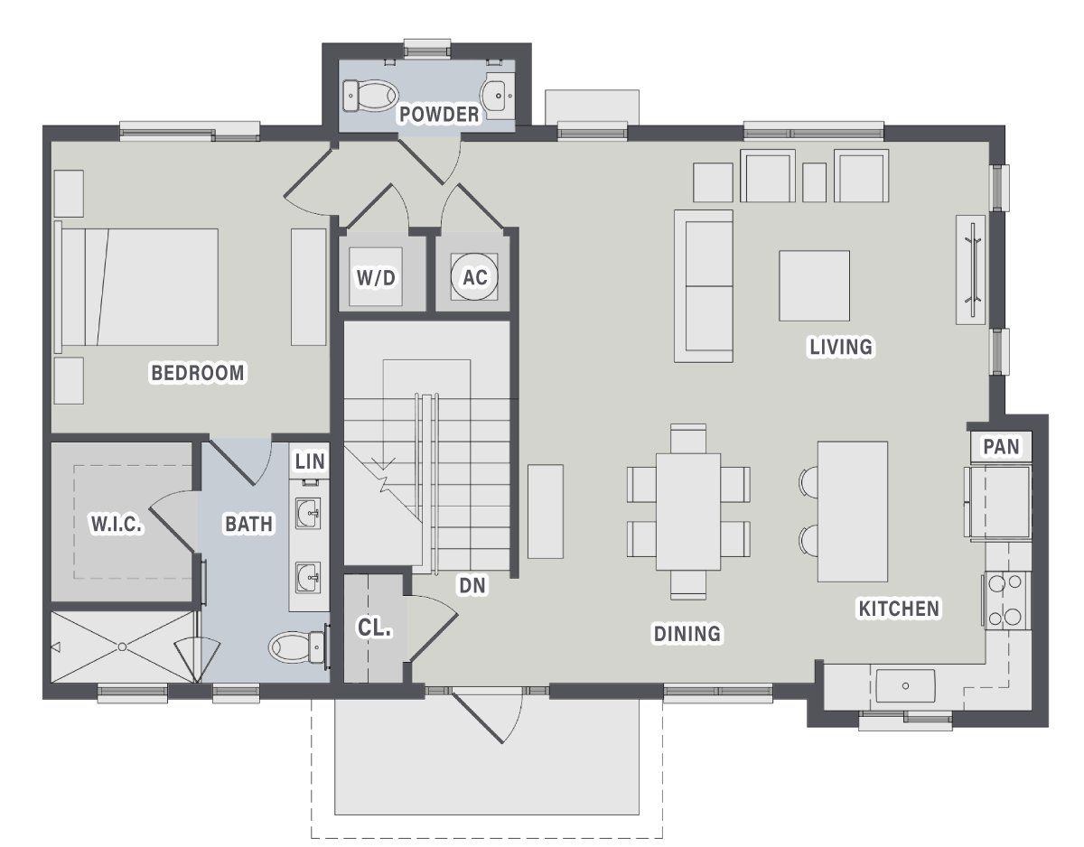 2D floor plan layout for the Eros B by Emerson Development Company in Emerson, Gainesville, FL (Image 1).