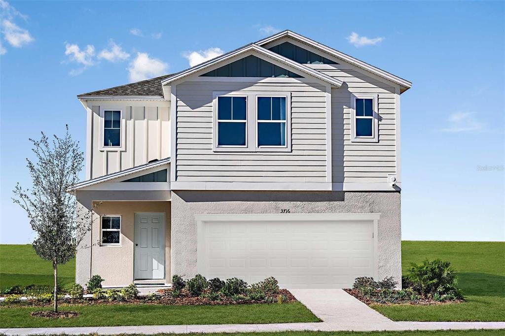 Front exterior of a new home in Scenic Terrace, Haines City, FL, highlighting curb appeal (Image 1). Front exterior of a new home in Scenic Terrace, Haines City, FL, highlighting curb appeal (Image 1).