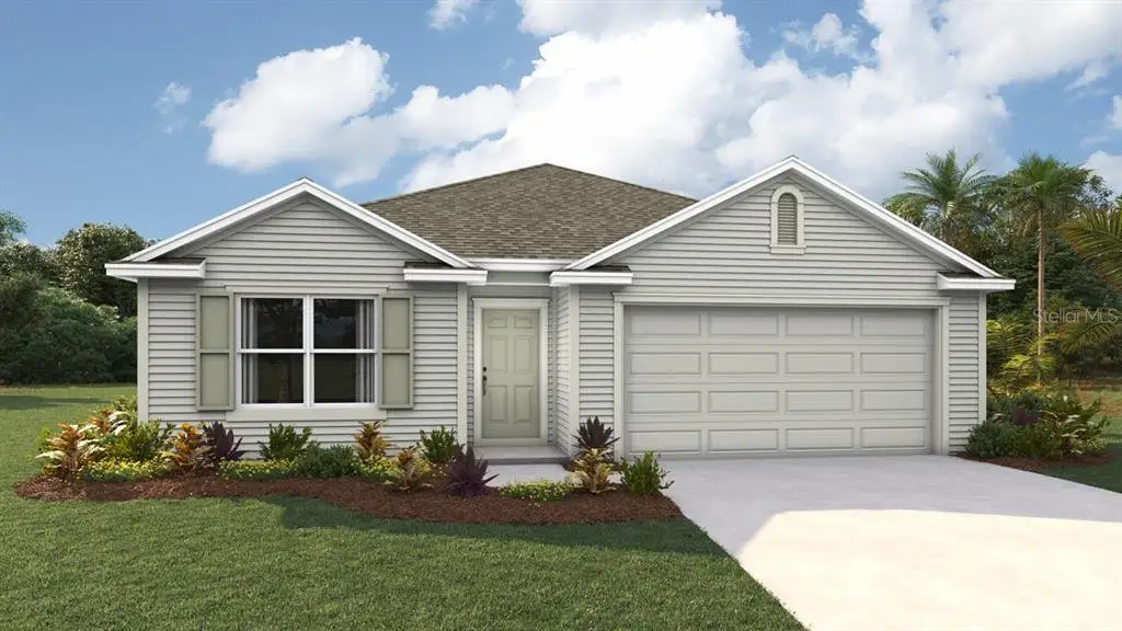 Front exterior of a new home in Avalon Woods, Newberry, FL, highlighting curb appeal (Image 1).