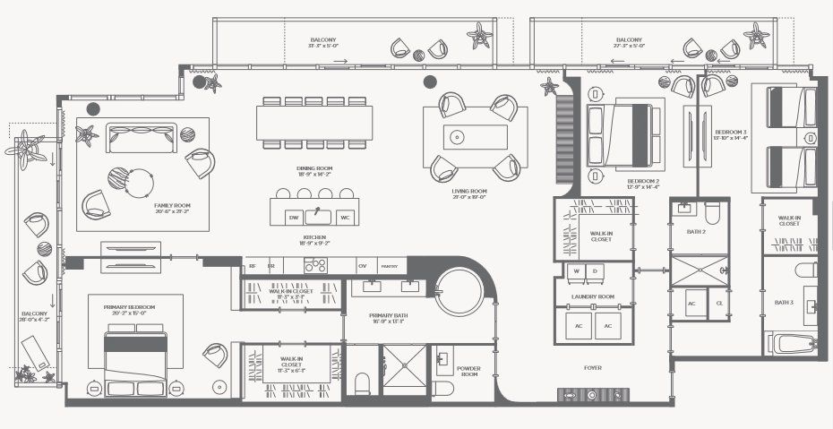 2D floor plan layout for the RESIDENCE 05 by Terra Group in The WELL Bay Harbor Islands, Bay Harbor Islands, FL (Image 1). 2D floor plan layout for the RESIDENCE 05 by Terra Group in The WELL Bay Harbor Islands, Bay Harbor Islands, FL (Image 1).