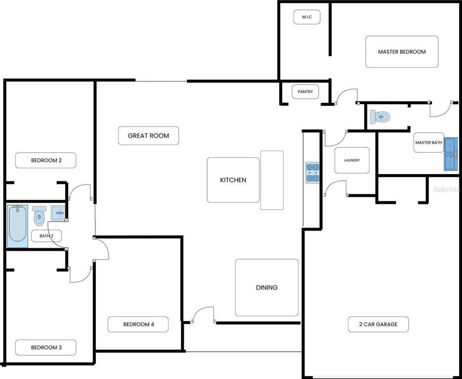 2D floor plan layout of this home in , Port Charlotte, FL (Image 1). 2D floor plan layout of this home in , Port Charlotte, FL (Image 1).