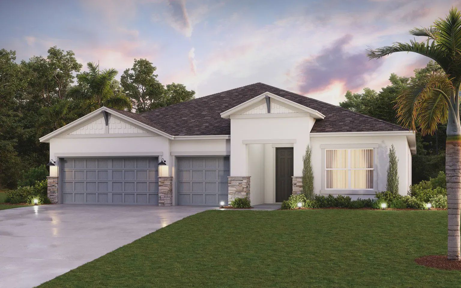 Representative exterior photo of a completed home built from the Benton by Cardel Homes in Southwind, Plant City, FL (Image 1). Representative exterior photo of a completed home built from the Benton by Cardel Homes in Southwind, Plant City, FL (Image 1).