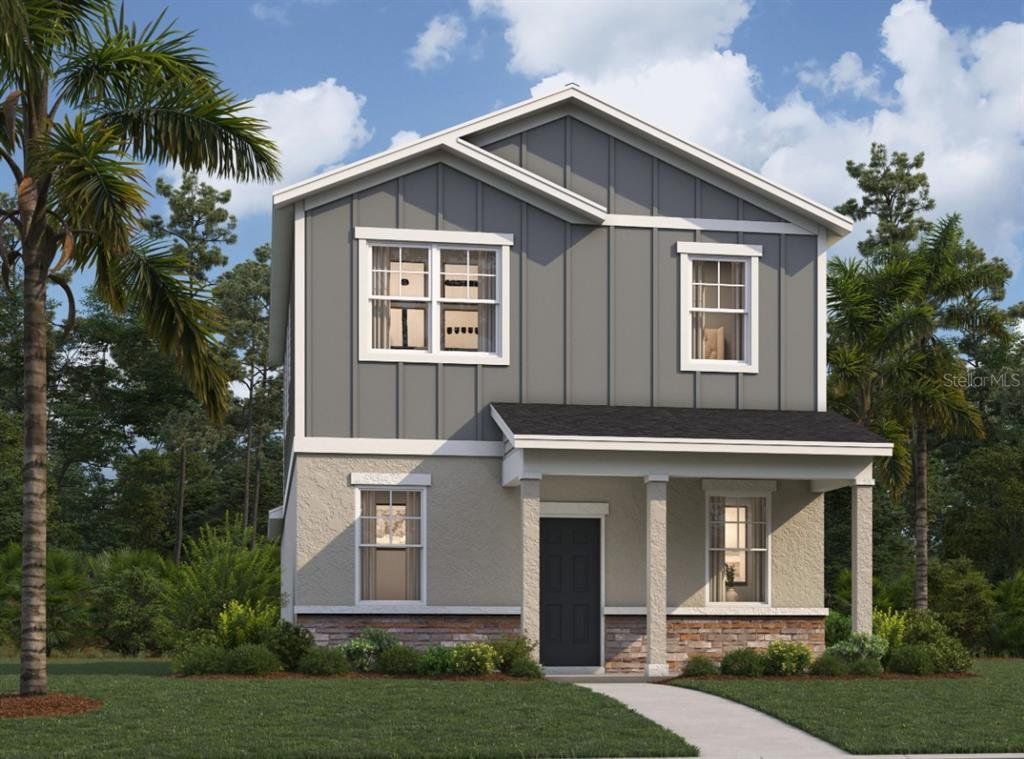 Front exterior of a new home in Brack Ranch, St. Cloud, FL, highlighting curb appeal (Image 1). Front exterior of a new home in Brack Ranch, St. Cloud, FL, highlighting curb appeal (Image 1).