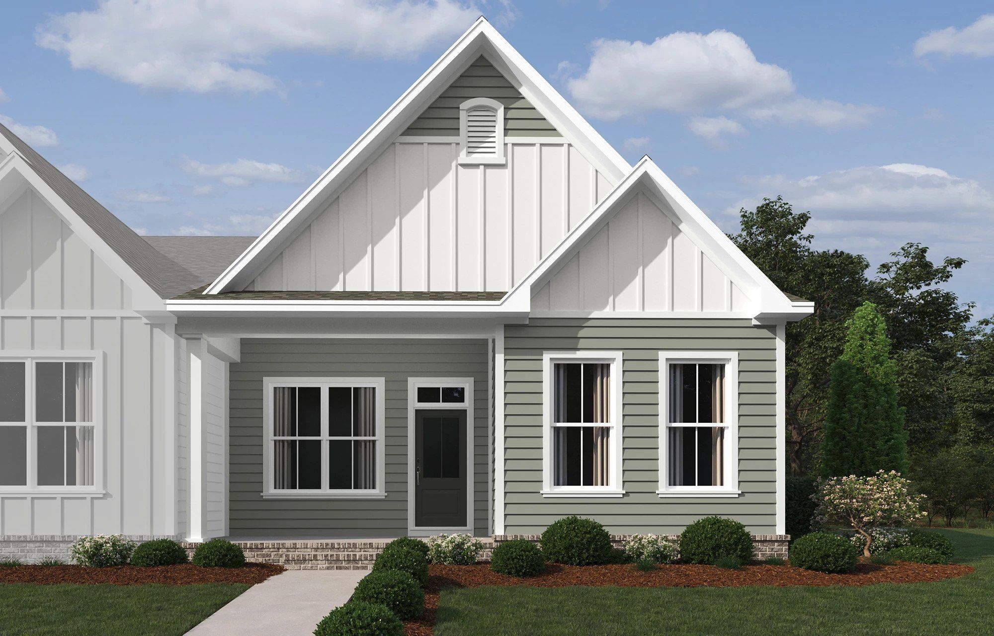 Representative exterior photo of a completed home built from the Sassafras by Ashton Woods in Stewart's Glen | 55+ Community, Smyrna, TN (Image 1).