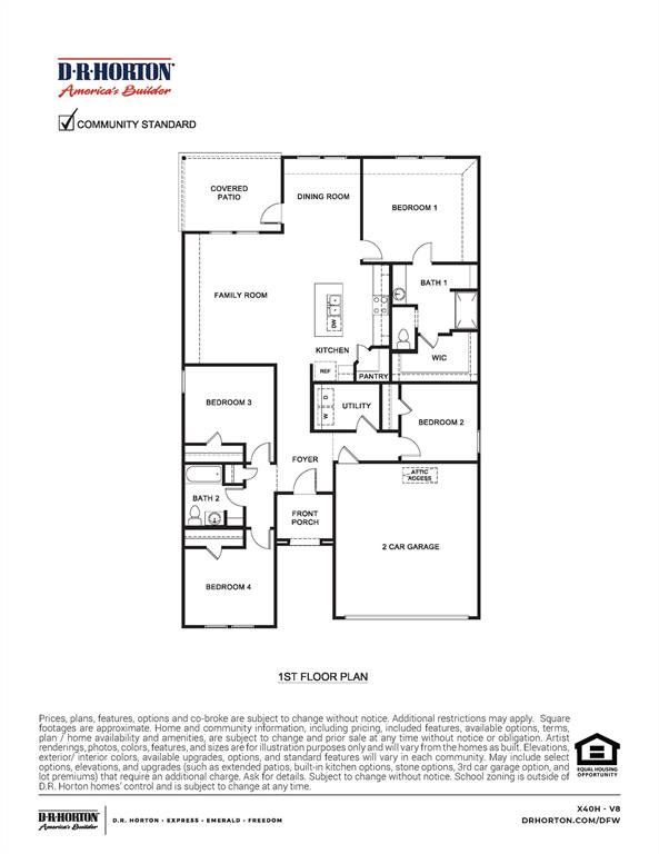 2D floor plan layout of this home in Northspur, Terrell, TX (Image 1).