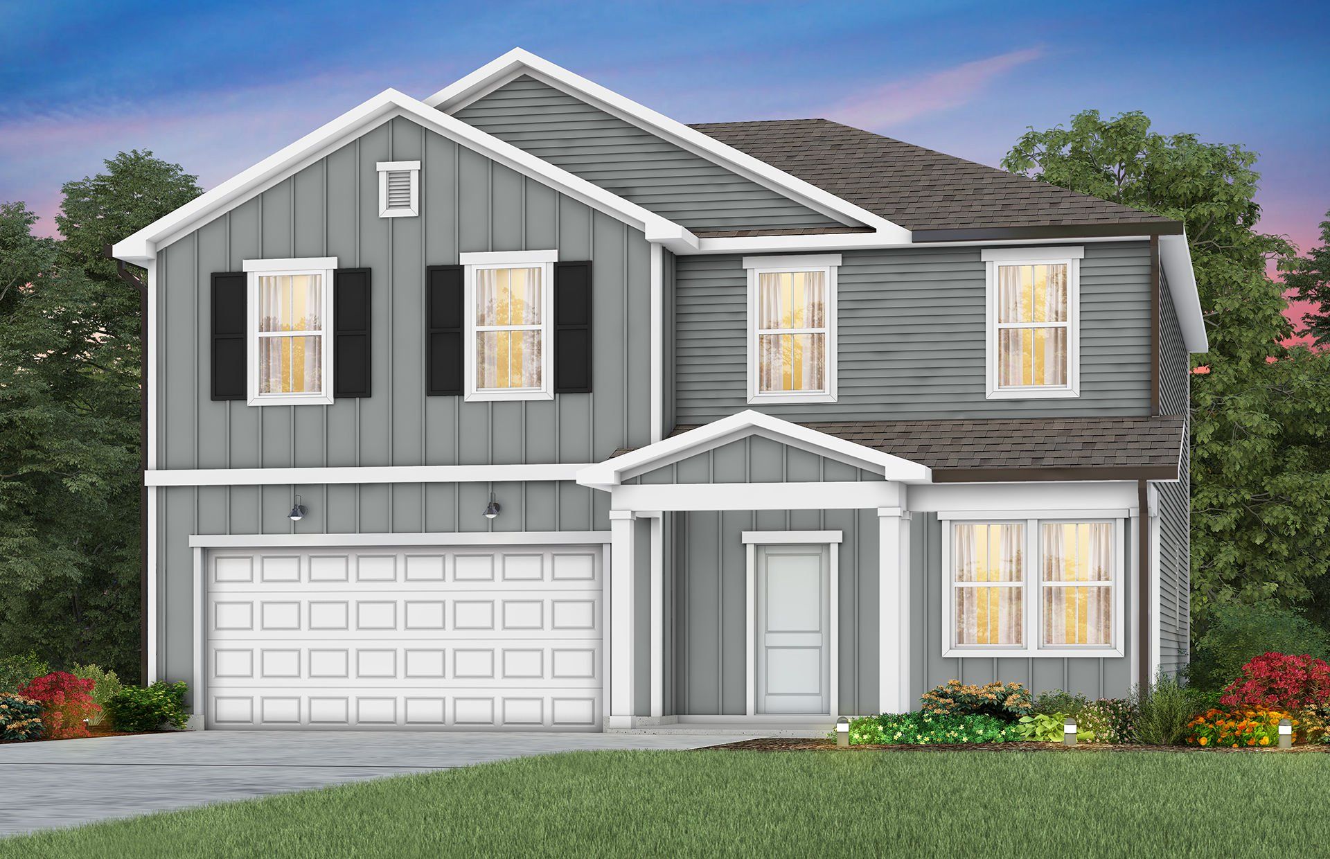 Front exterior of a new home in Highlands of Carter's Station, Columbia, TN, highlighting curb appeal (Image 1). Front exterior of a new home in Highlands of Carter's Station, Columbia, TN, highlighting curb appeal (Image 1).