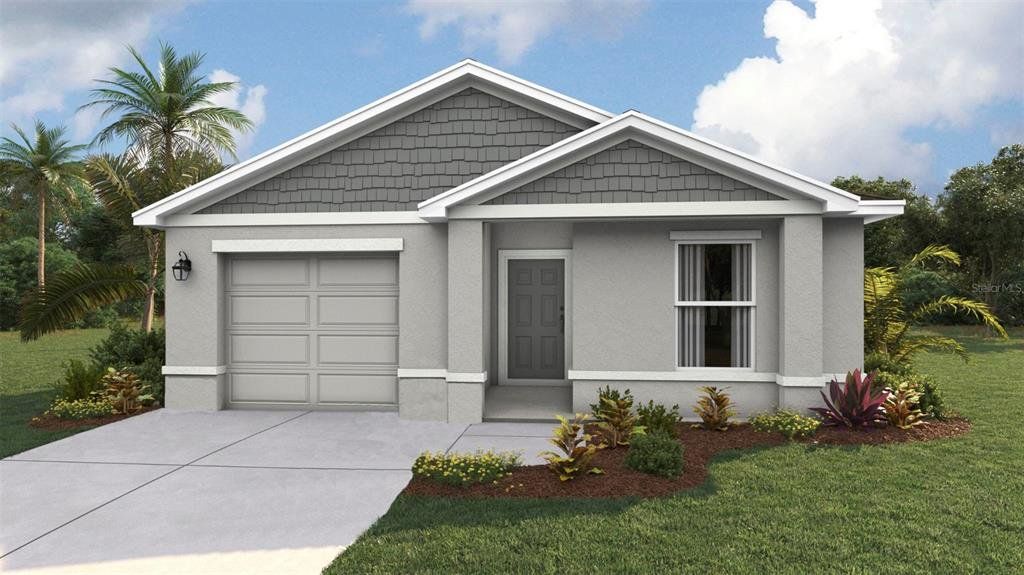 Front exterior of a new home in Rye Crossing, Parrish, FL, highlighting curb appeal (Image 1). Front exterior of a new home in Rye Crossing, Parrish, FL, highlighting curb appeal (Image 1).