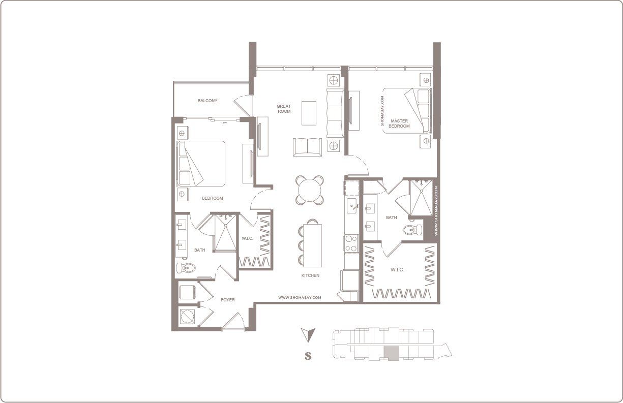 2D floor plan layout for the B4 by Shoma Group in Shoma Bay, North Bay Village, FL (Image 1).