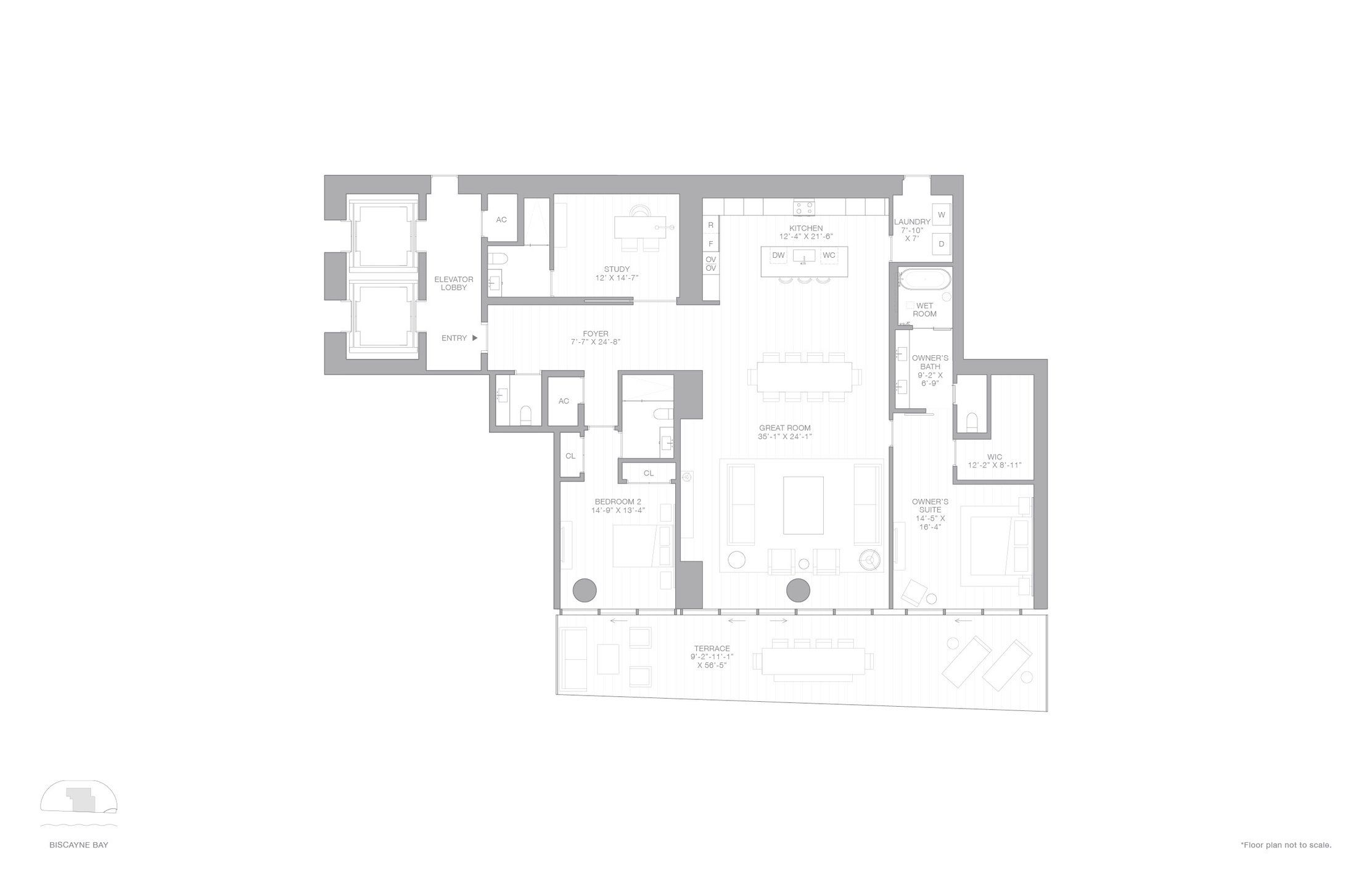 2D floor plan layout for the C EAST by Two Roads Development in EDITION Residences, Miami, FL (Image 1). 2D floor plan layout for the C EAST by Two Roads Development in EDITION Residences, Miami, FL (Image 1).