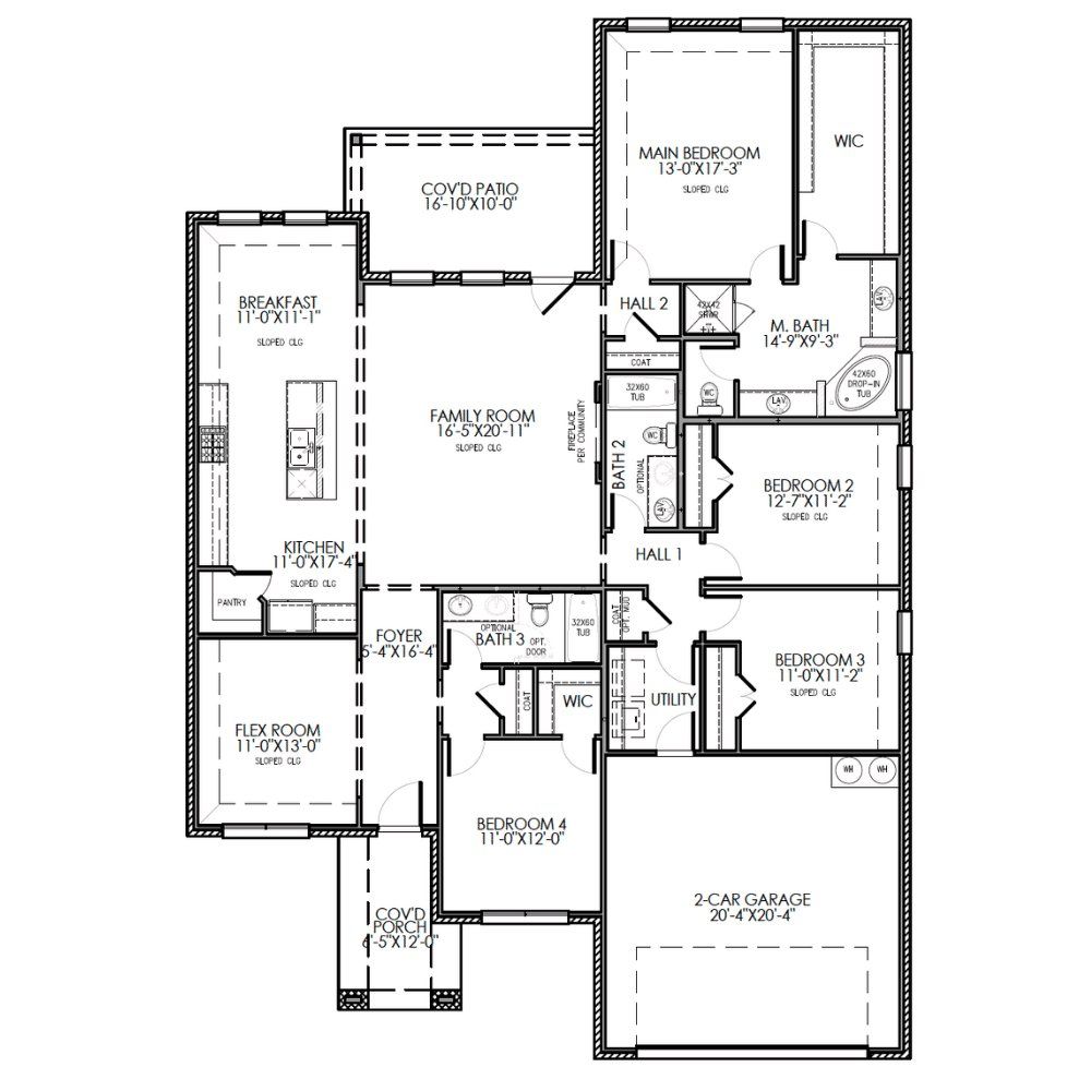 2D floor plan layout for the The Broadway by Lillian Custom Homes in Polo Ridge, Heath, TX (Image 1).