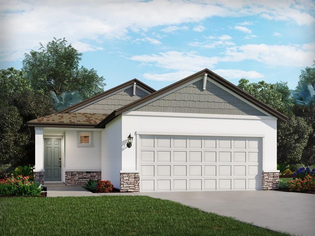Front exterior of a new home in Coasterra - Premier Series, Palmetto, FL, highlighting curb appeal (Image 1). Front exterior of a new home in Coasterra - Premier Series, Palmetto, FL, highlighting curb appeal (Image 1).