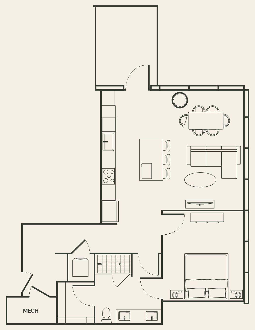 2D floor plan layout for the Vesper A11 by Pearlstone Partners in Vesper, Austin, TX (Image 1). 2D floor plan layout for the Vesper A11 by Pearlstone Partners in Vesper, Austin, TX (Image 1).