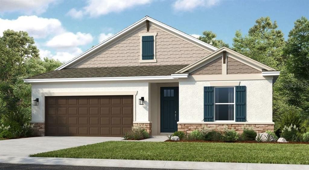 Front exterior of a new home in Coasterra Community Group Page, Palmetto, FL, highlighting curb appeal (Image 1). Front exterior of a new home in Coasterra Community Group Page, Palmetto, FL, highlighting curb appeal (Image 1).