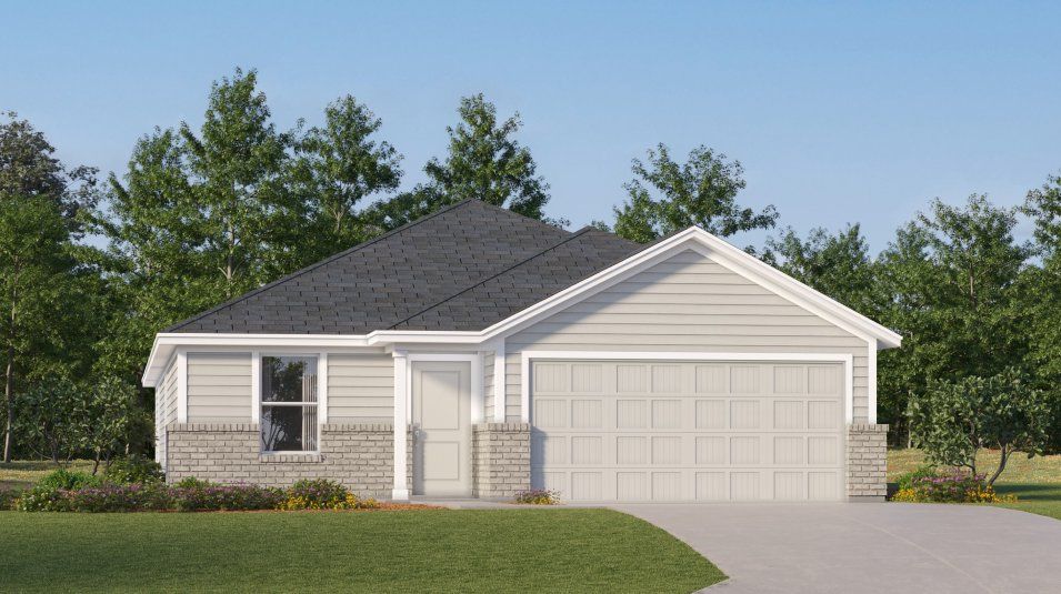 Front exterior of a new home in Foree Ranch, Providence Village, TX, highlighting curb appeal (Image 1). Front exterior of a new home in Foree Ranch, Providence Village, TX, highlighting curb appeal (Image 1).