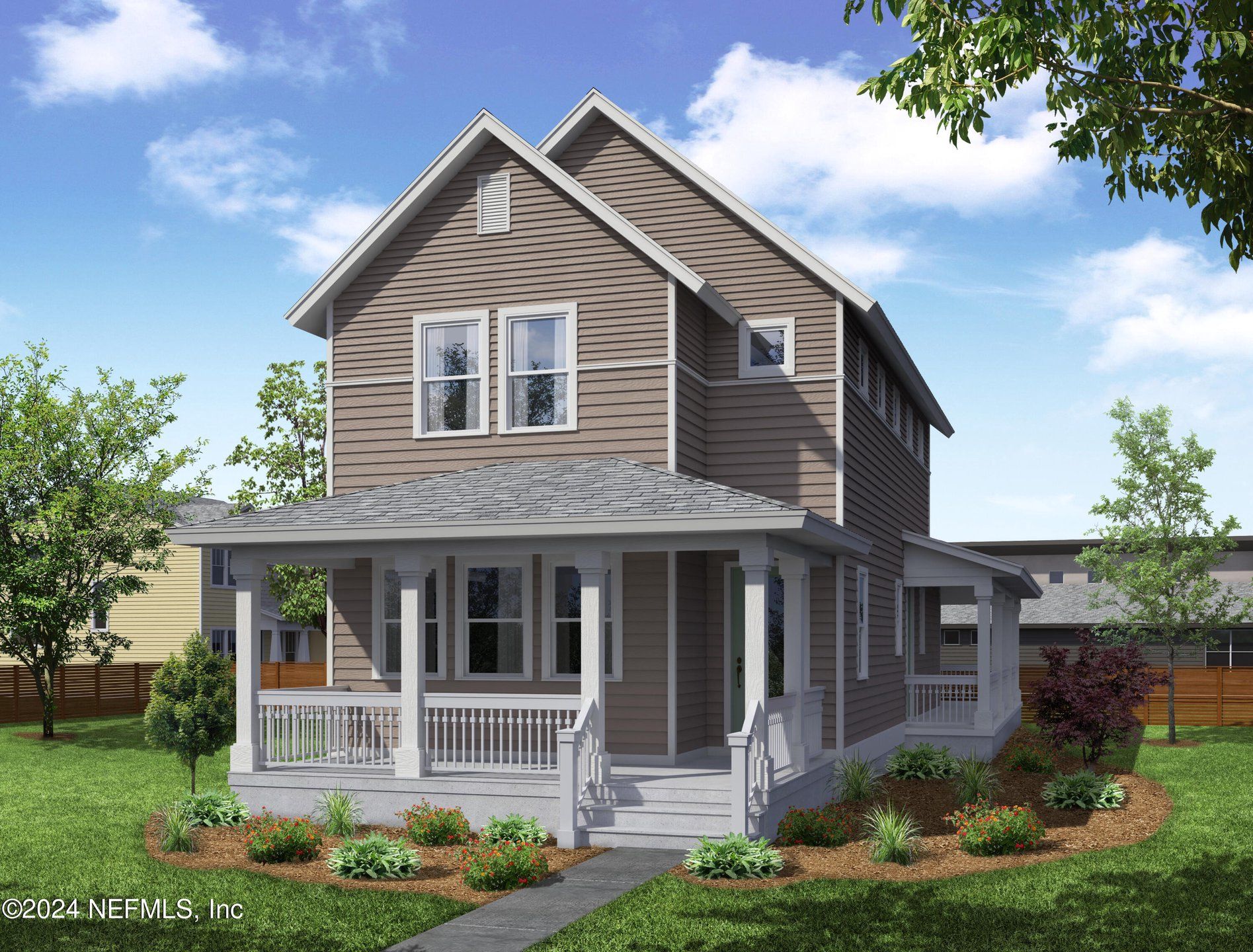 Front exterior of a new home in , Jacksonville, FL, highlighting curb appeal (Image 1). Front exterior of a new home in , Jacksonville, FL, highlighting curb appeal (Image 1).