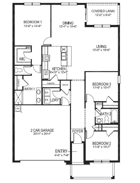 2D floor plan layout of this home in Lake Deer Estates, Poinciana, FL (Image 1). 2D floor plan layout of this home in Lake Deer Estates, Poinciana, FL (Image 1).