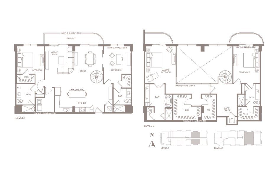 2D floor plan layout for the PH P7 by Shoma Group in Shoma Bay, North Bay Village, FL (Image 1).