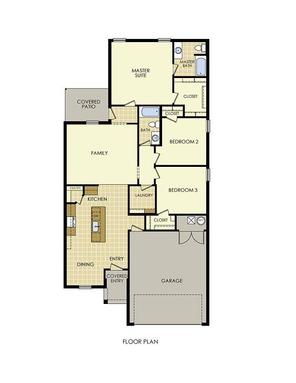 2D floor plan layout for the The Quarterhorse by Wyldewood Homes in Washington Meadows, Sherman, TX (Image 1).