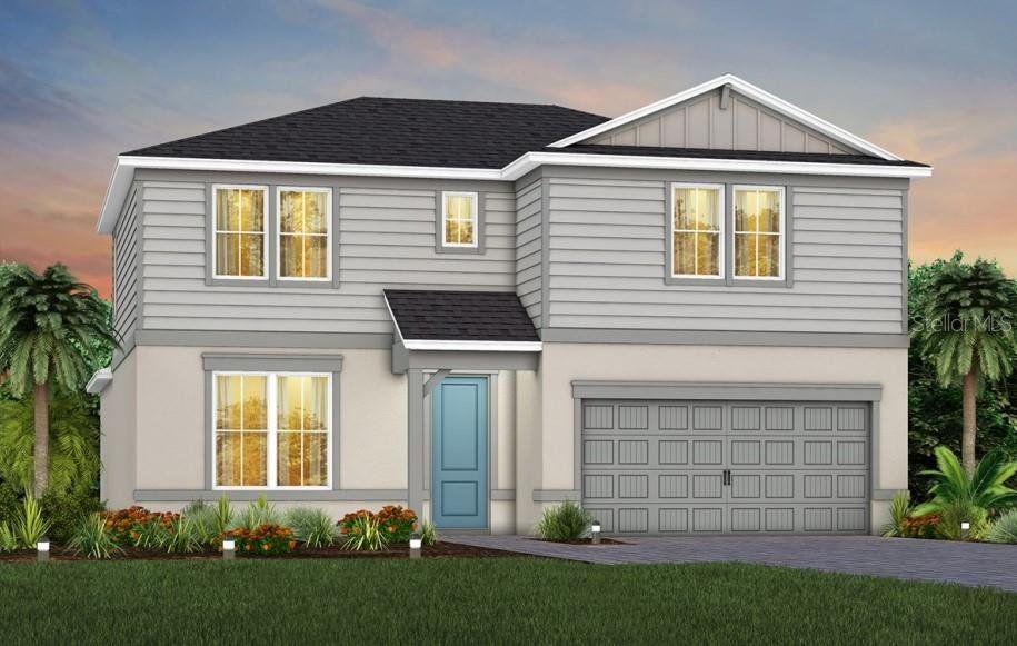 Front exterior of a new home in Sunrise Estates, West Melbourne, FL, highlighting curb appeal (Image 1). Front exterior of a new home in Sunrise Estates, West Melbourne, FL, highlighting curb appeal (Image 1).