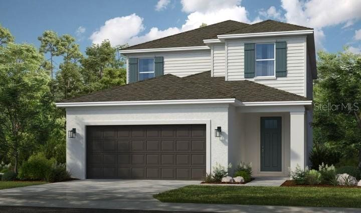 Front exterior of a new home in Indigo Creek, Apollo Beach, FL, highlighting curb appeal (Image 1). Front exterior of a new home in Indigo Creek, Apollo Beach, FL, highlighting curb appeal (Image 1).