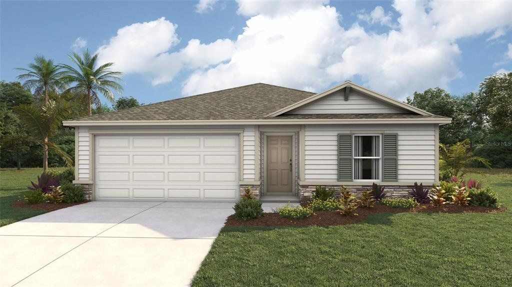 Front exterior of a new home in Fletcher Trace, Alachua, FL, highlighting curb appeal (Image 1). Front exterior of a new home in Fletcher Trace, Alachua, FL, highlighting curb appeal (Image 1).