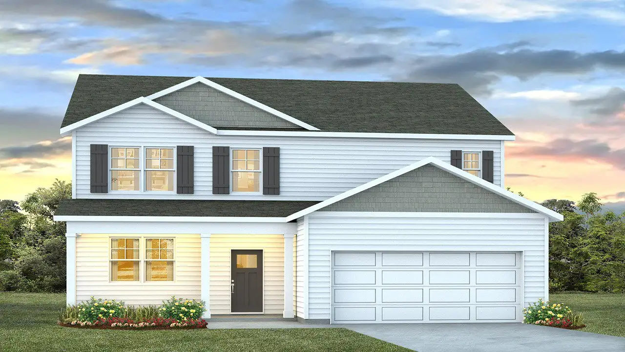 Front exterior of a new home in Eden Springs, Longs, SC, highlighting curb appeal (Image 1). Front exterior of a new home in Eden Springs, Longs, SC, highlighting curb appeal (Image 1).
