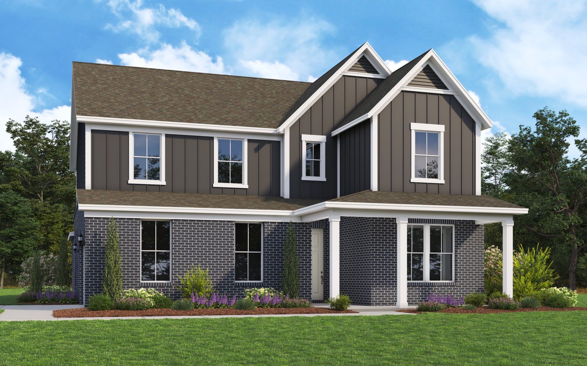 Front exterior of a new home in Treymor, Mount Juliet, TN, highlighting curb appeal (Image 1). Front exterior of a new home in Treymor, Mount Juliet, TN, highlighting curb appeal (Image 1).
