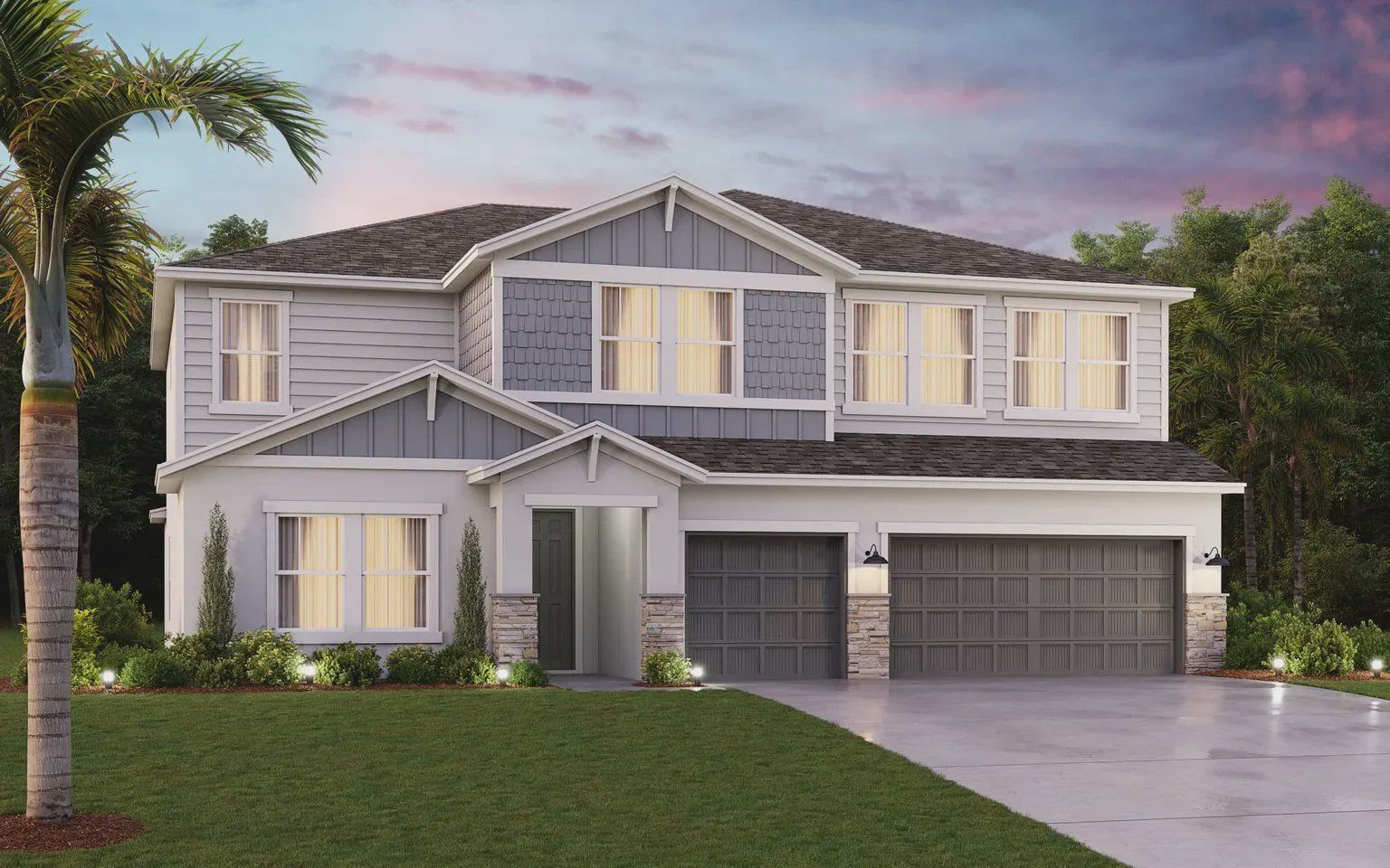 Representative exterior photo of a completed home built from the Seneca by Cardel Homes in Fieldstone, Plant City, FL (Image 1). Representative exterior photo of a completed home built from the Seneca by Cardel Homes in Fieldstone, Plant City, FL (Image 1).