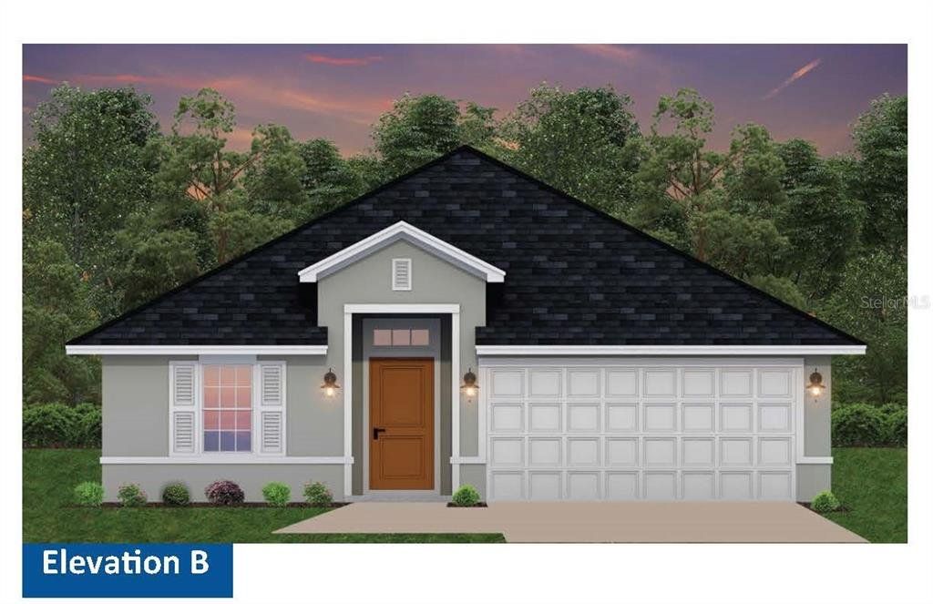 Exterior rendering of this home design in Ocala Crossings South, Ocala, FL (Image 1). Exterior rendering of this home design in Ocala Crossings South, Ocala, FL (Image 1).